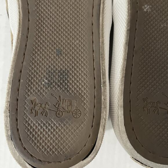 Coach Chrissy Slip On Shoes Sneakers 9B Brown Signature Logo A00245 Designer - Picture 9 of 9